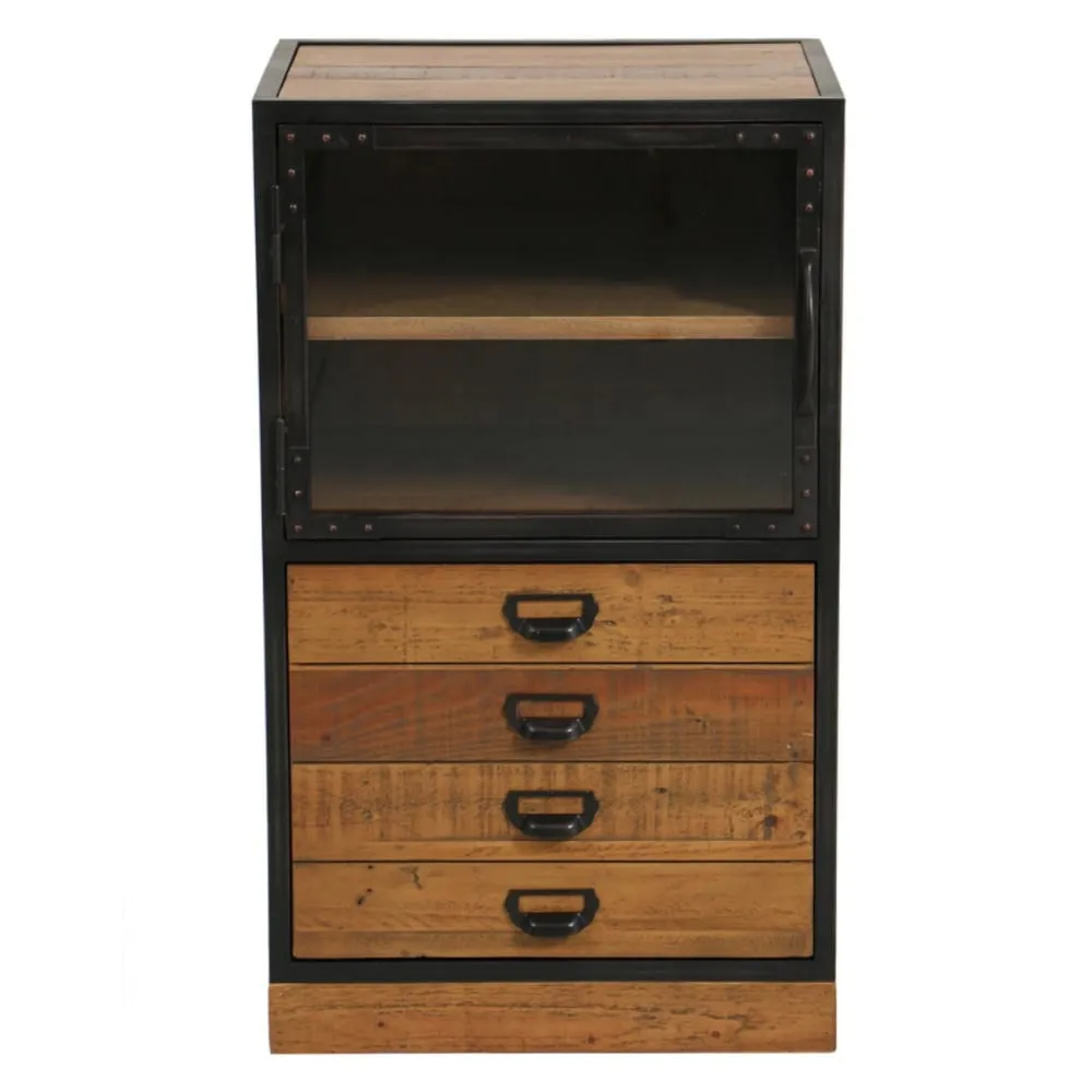 Meuble de rangement 2 portes en bois marron