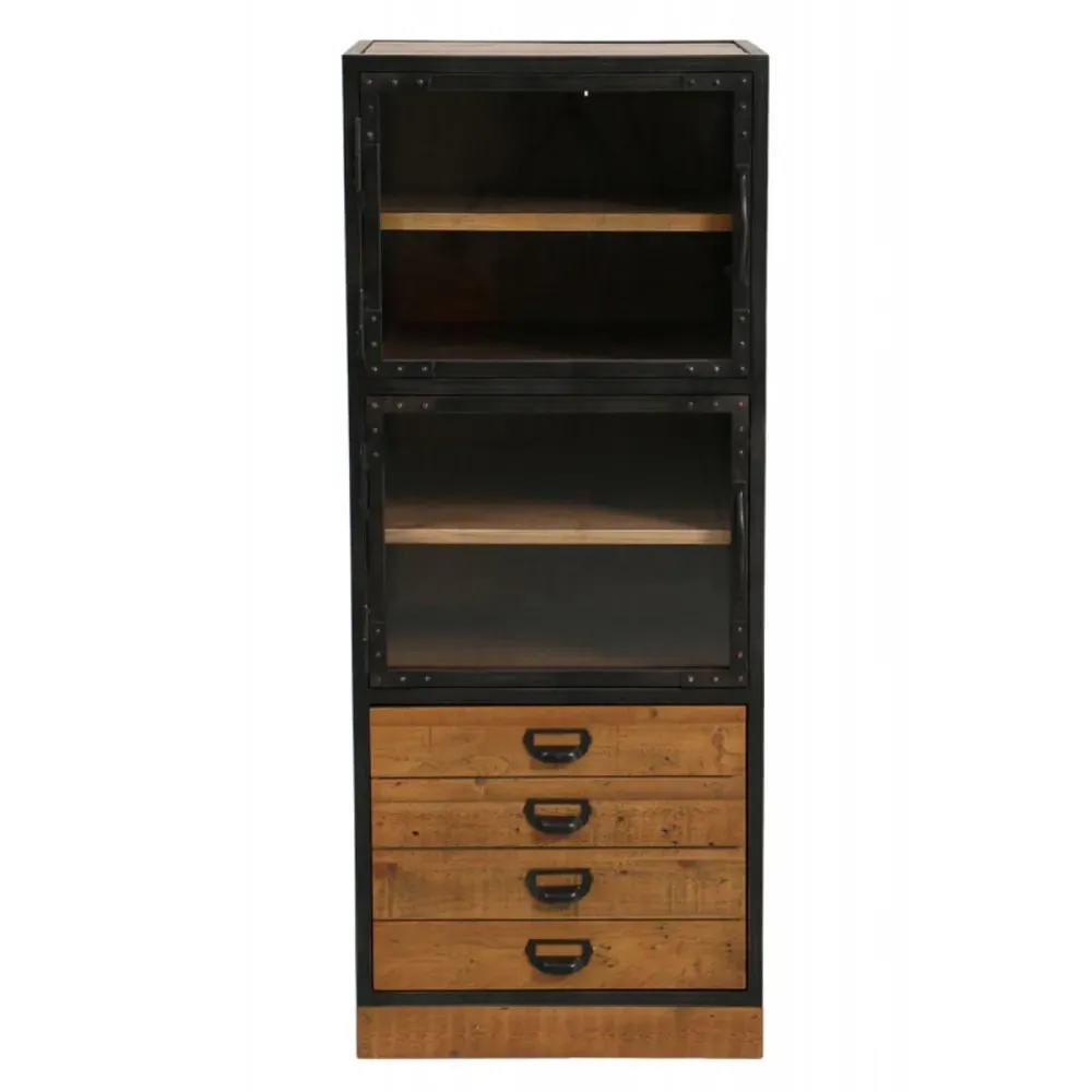 Meuble de rangement 3 portes en bois marron