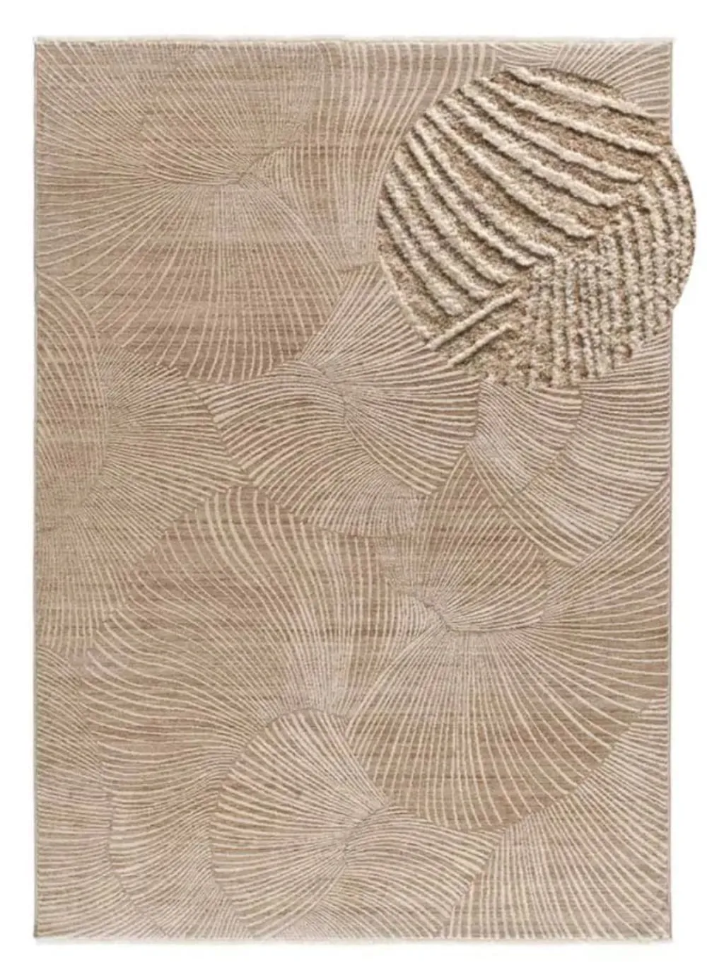 Tapis à franges géométrique beige 120x160 cm