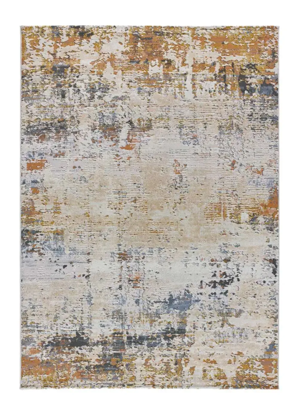 Tapis abstrait beige/cuivre/bleu 134x200 cm