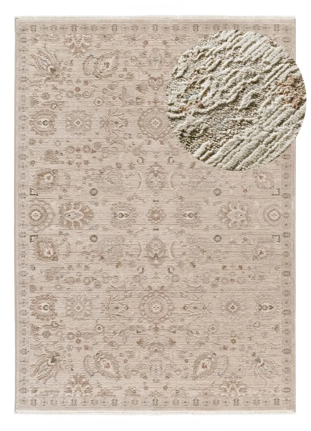 Tapis à franges vintage oriental oriental beige 160x230 cm