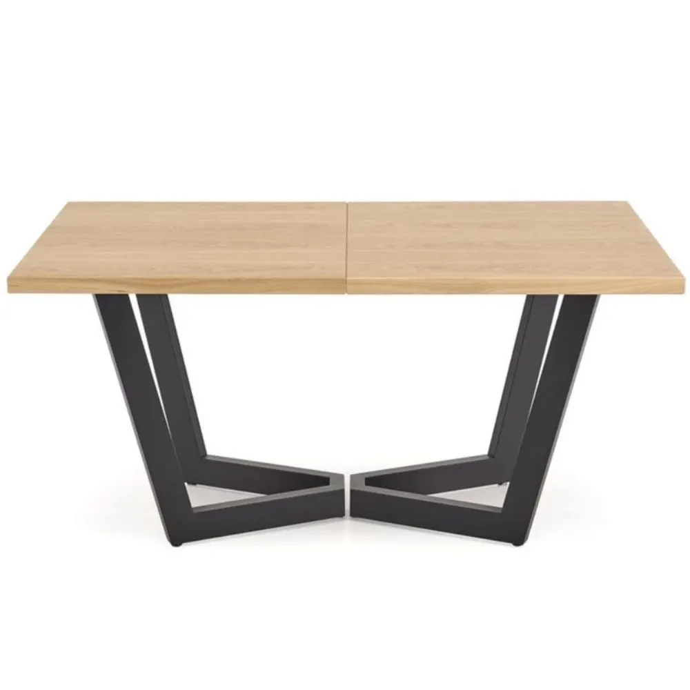 Table à manger extensible en chêne et noir 160-250(-340) x 90cm