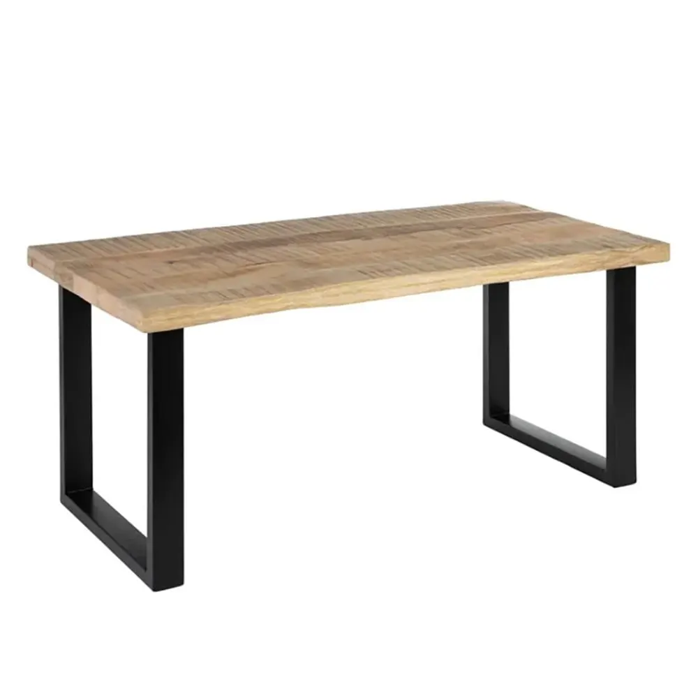 Table de repas  en bois massif et acier 160 x 80