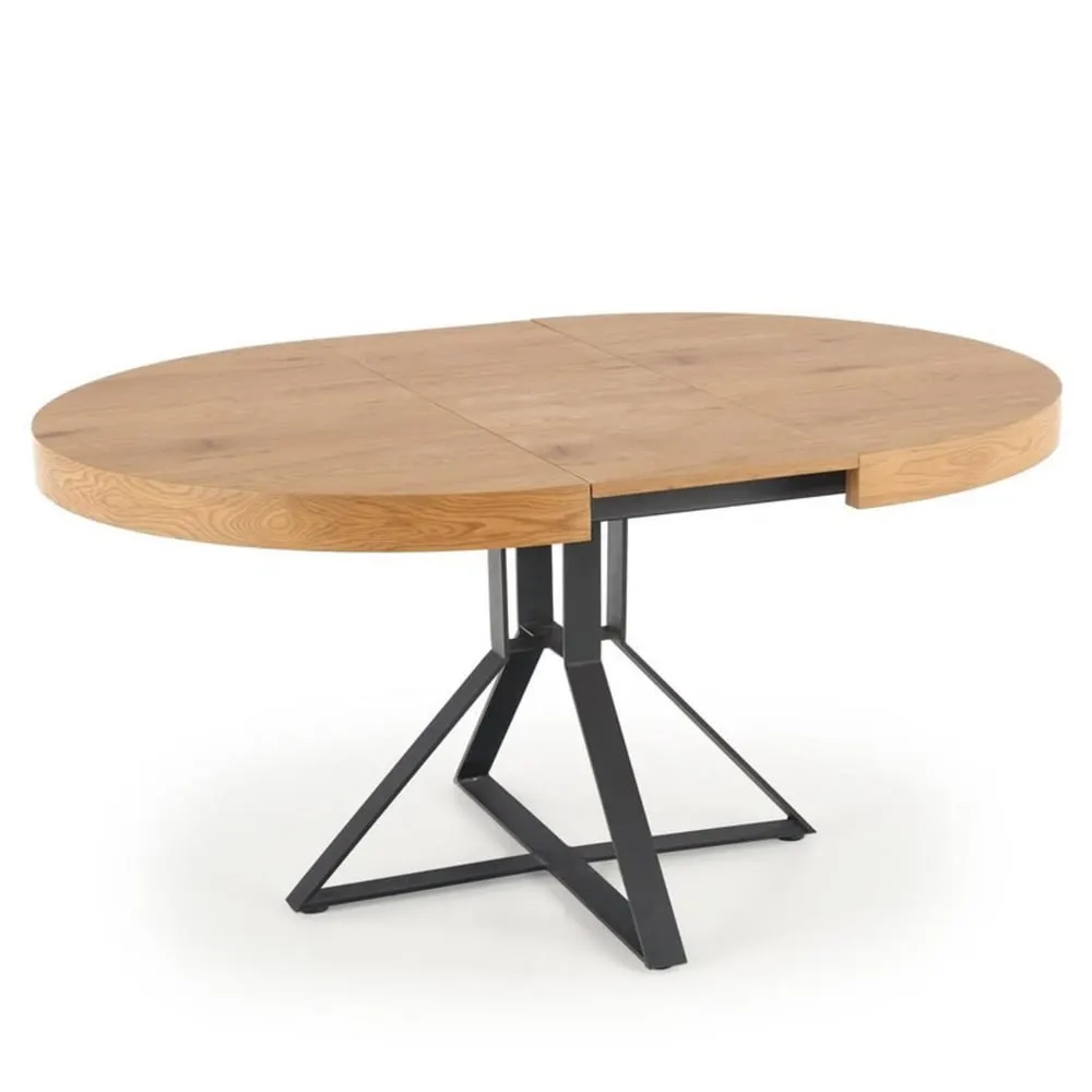 Table de salle à manger extensible avec plateau aspect chêne