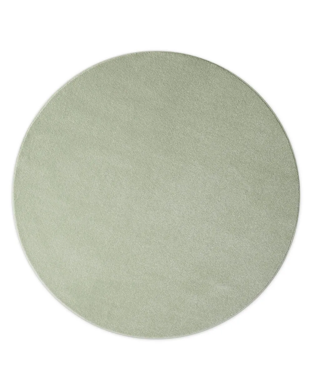 Tapis rond tissé velours ras vert clair 120 rd.