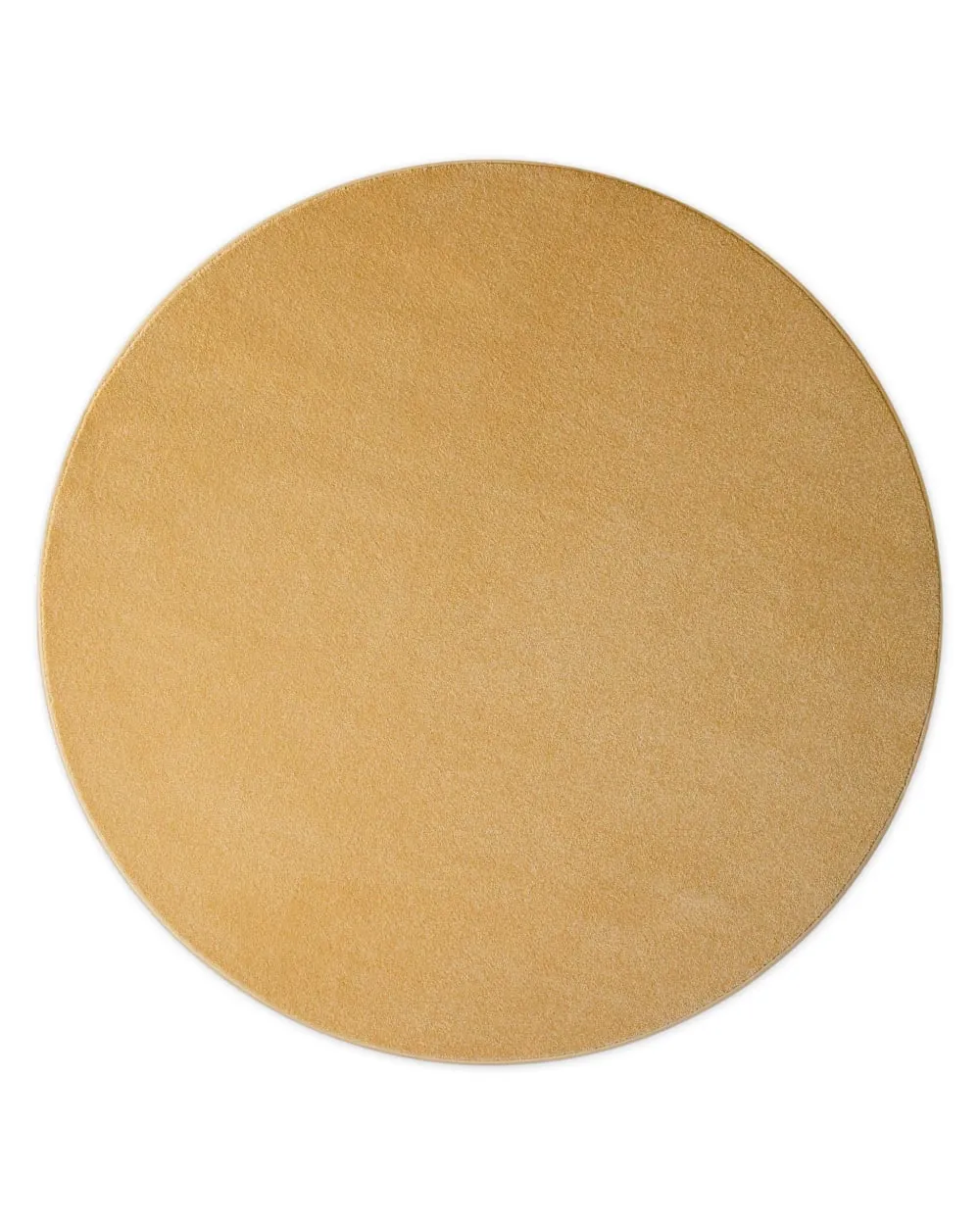Tapis rond tissé velours ras ocre 200 rd.