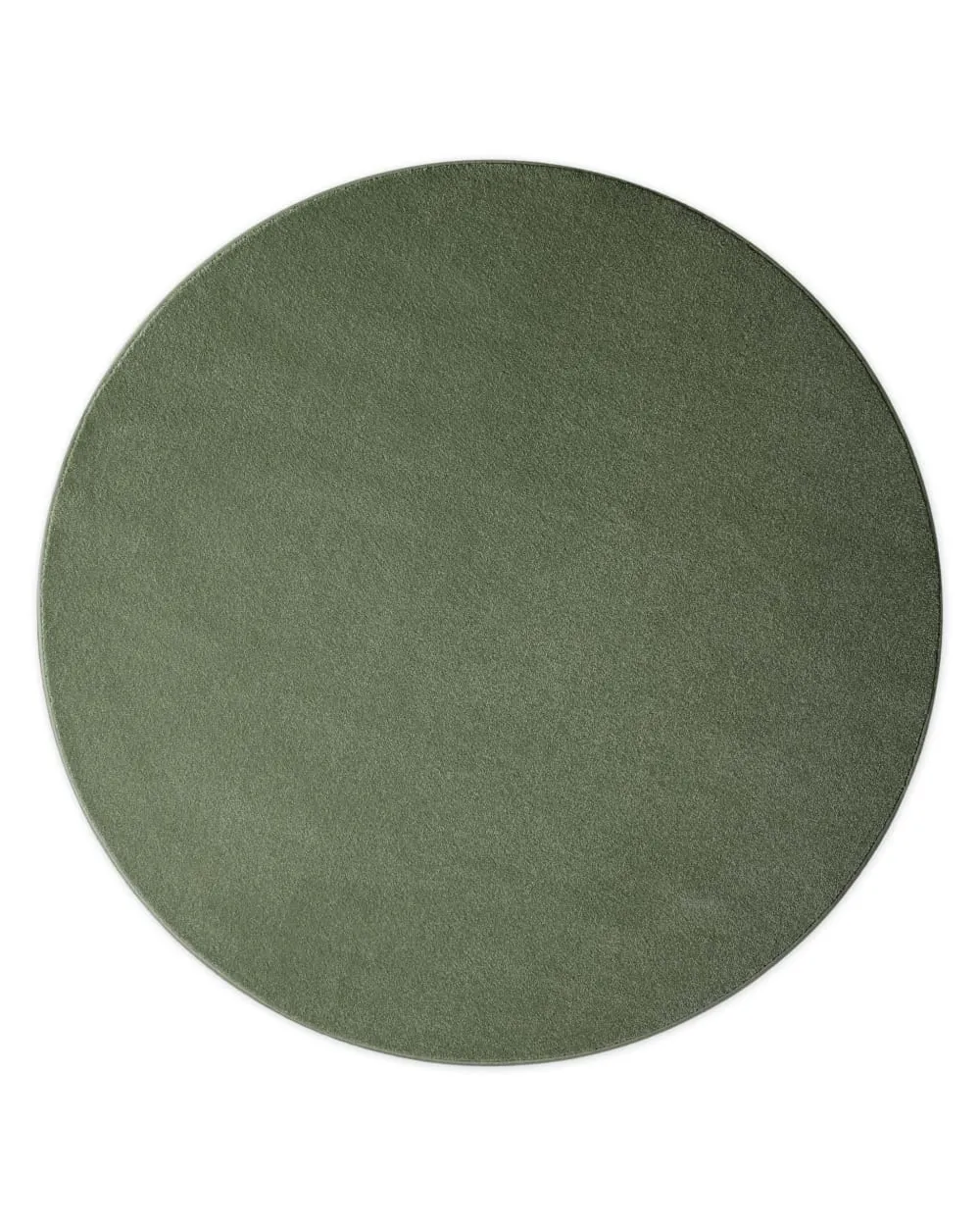 Tapis rond tissé velours ras vert foncé 200 rd.