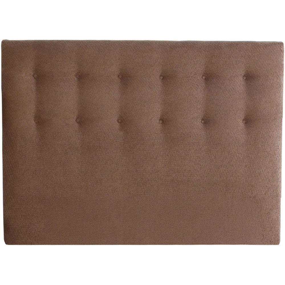 Tête de lit capitonnée EDEN chenille bouclette moka 140x190