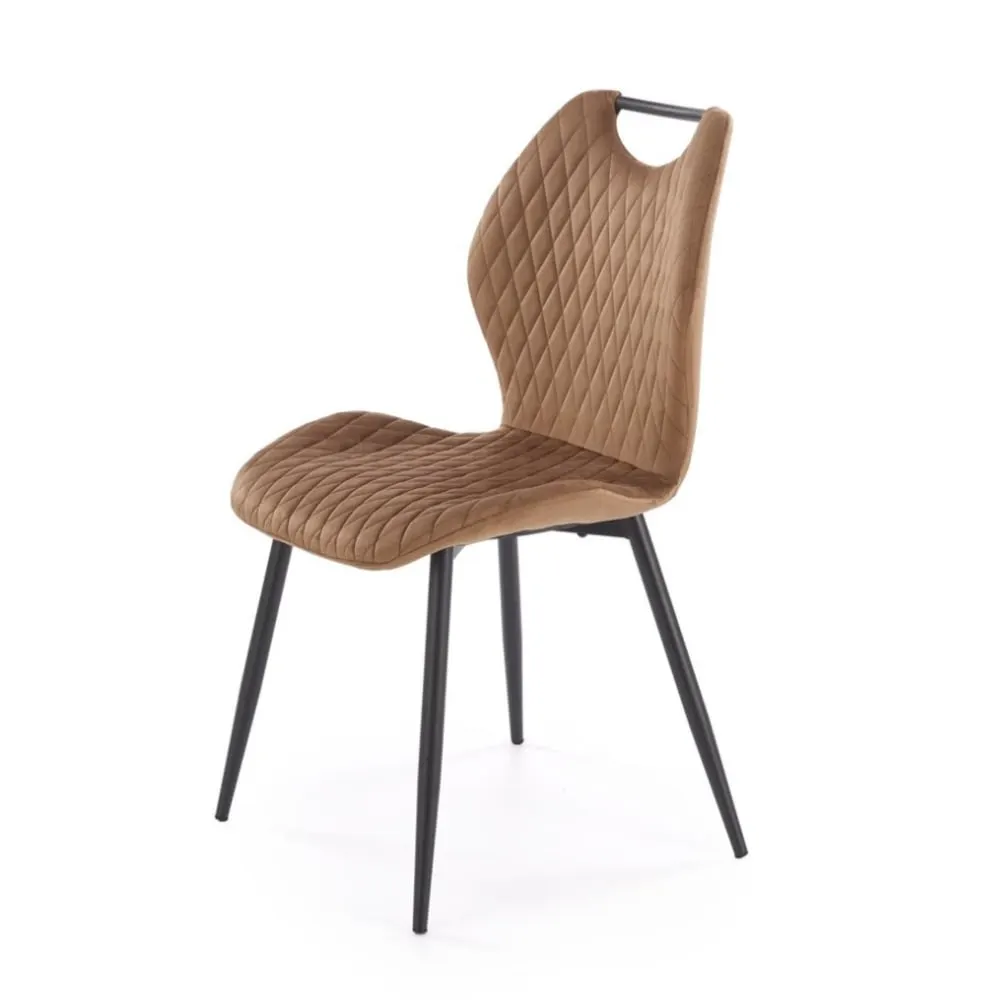 Chaise de salle à manger en velours beige