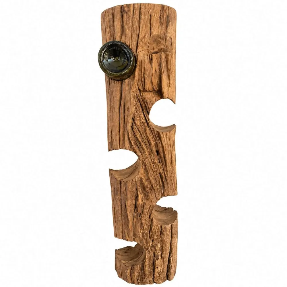 Casier à vin en racine de teck recyclée 16x16x74 cm 5 bouteilles