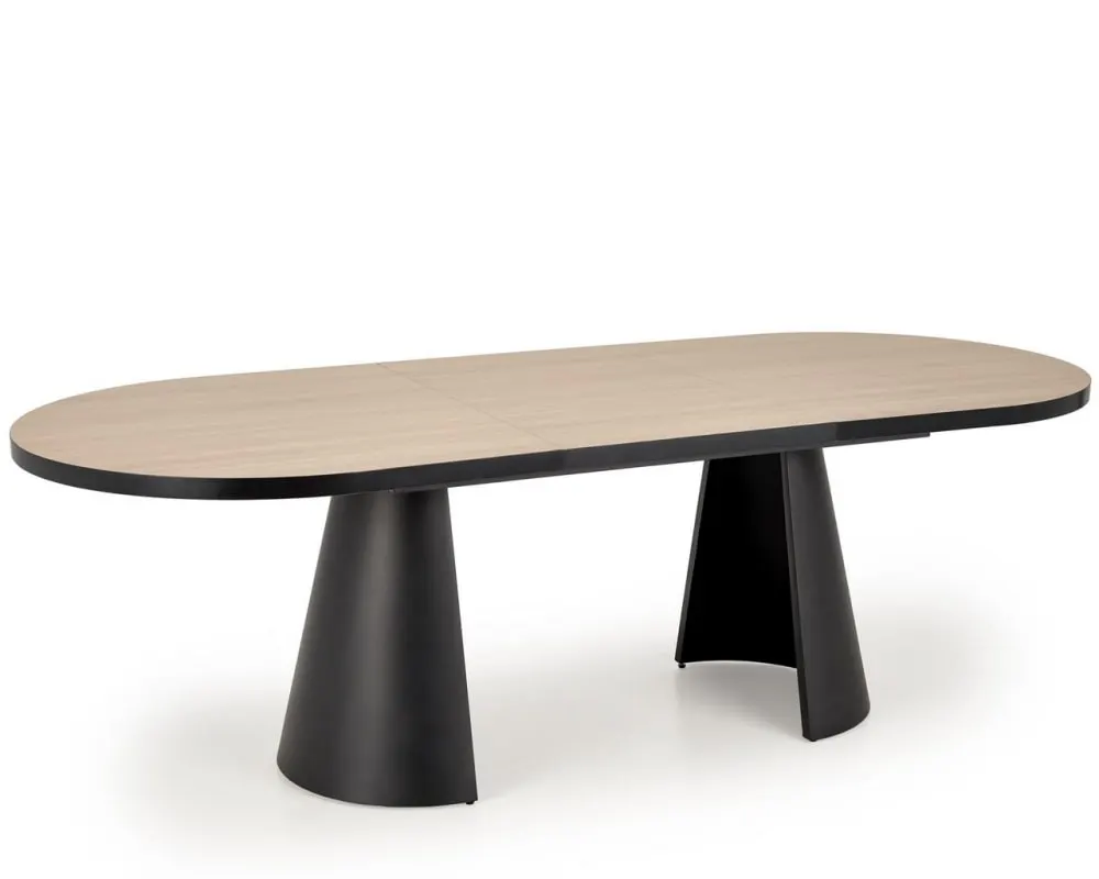 Table à manger ovale extensible aspect bois naturel 180 - 240cm