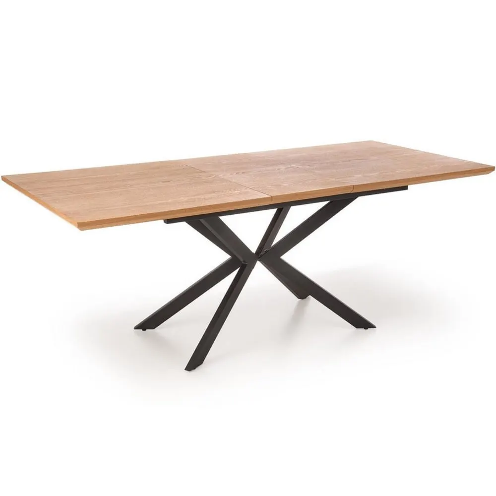 Table de salle à manger extensible avec pied central en acier