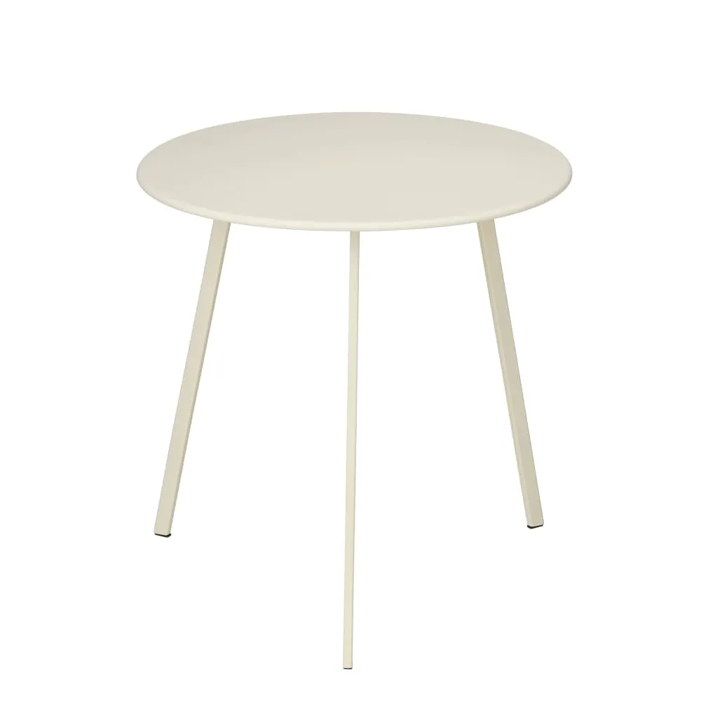 Table d’appoint crème fer h46xl38xl38cm