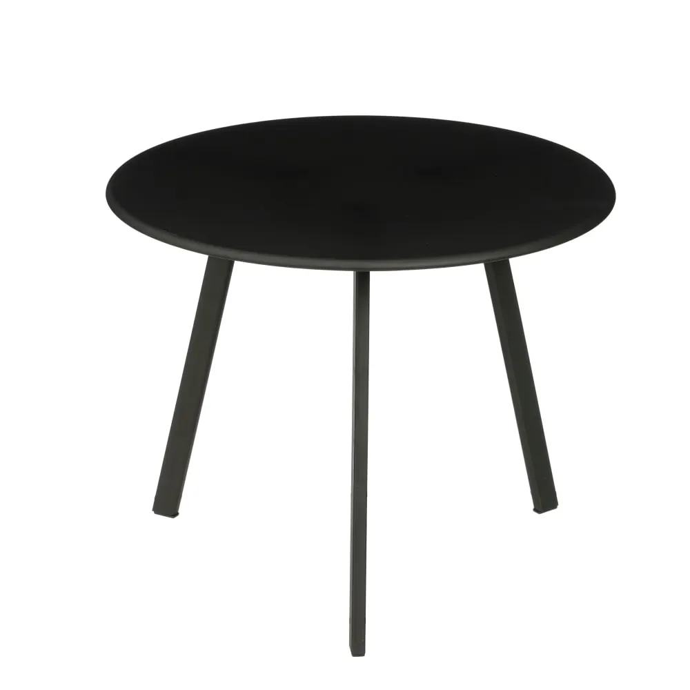 Table de jardin noir fer h30xl38xl38cm