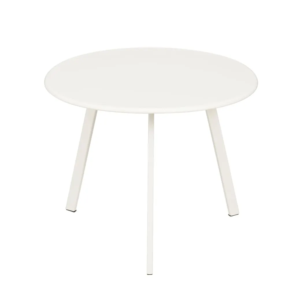 Table de jardin blanc fer h30xl38xl38cm
