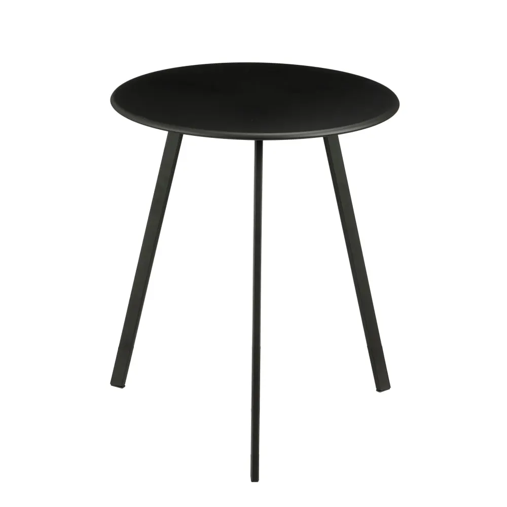 Table de jardin noir fer h45xl38xl38cm
