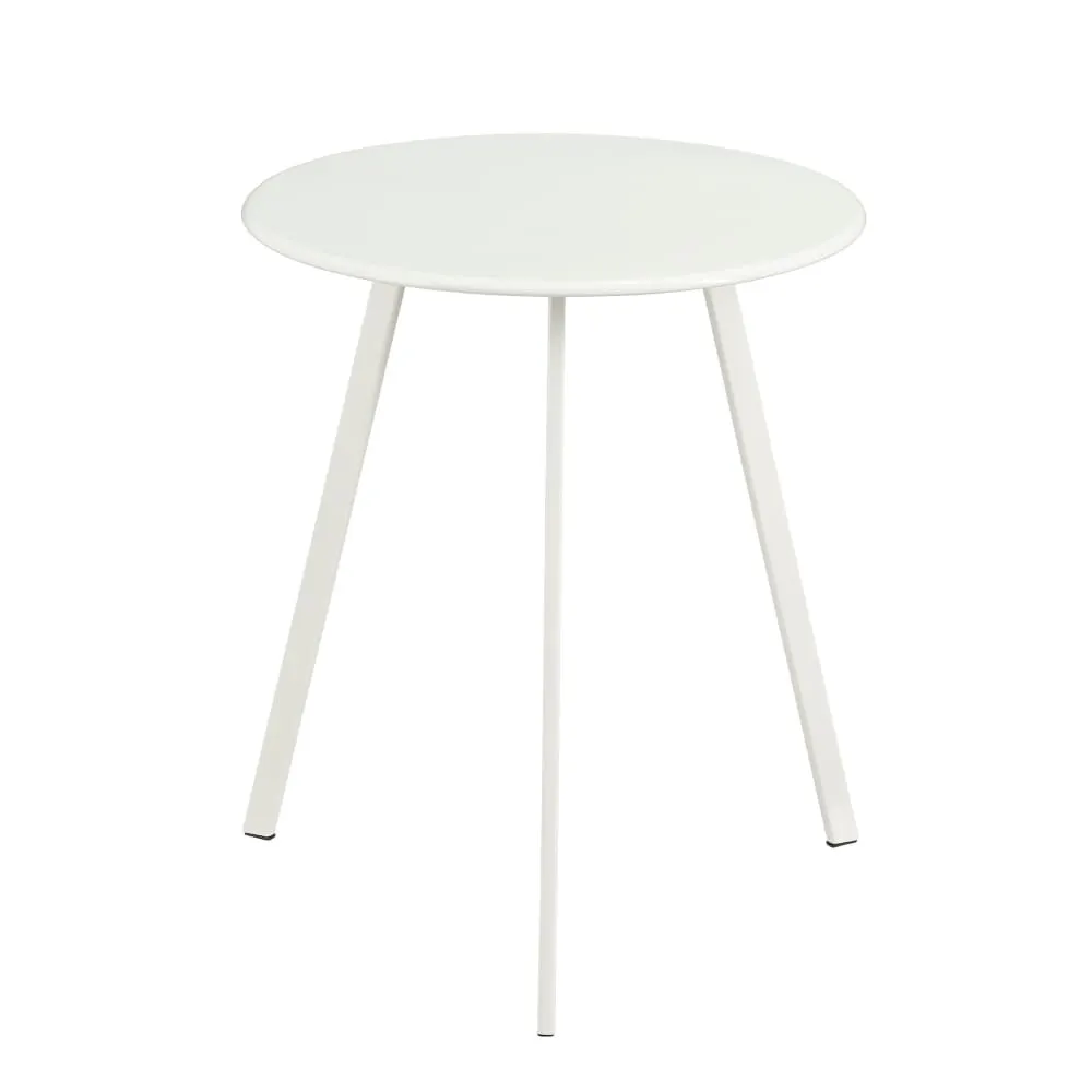 Table de jardin blanc fer h45xl38xl38cm