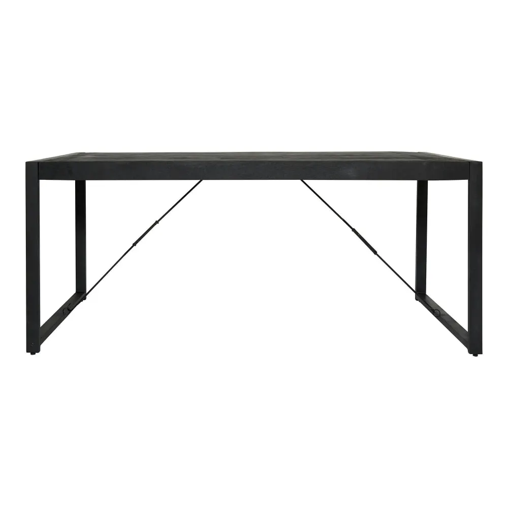 Table à manger industrielle 160 bois noir et métal