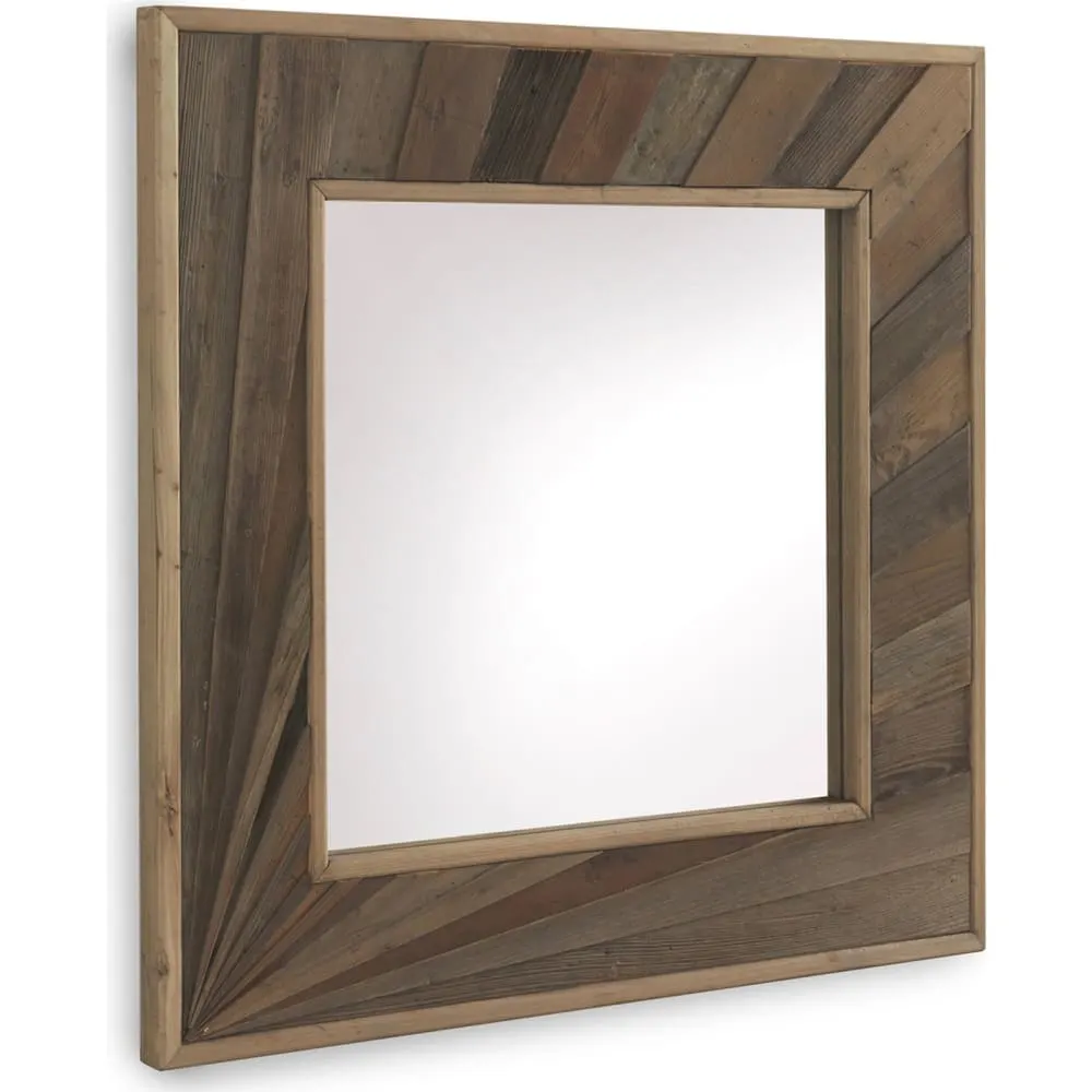 Miroir carré à suspendre en bois