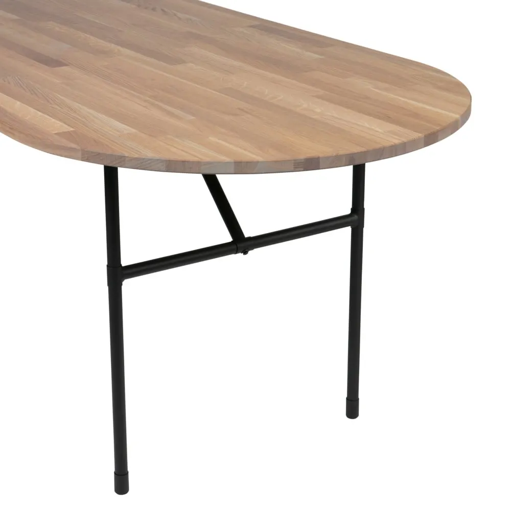 Table à manger ovale en chêne 6 personnes naturel