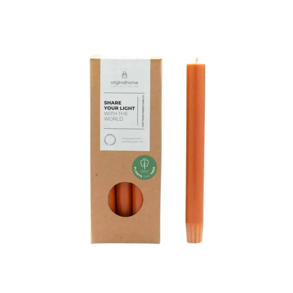 Set de 10 bougies cierges cognac 20 cm