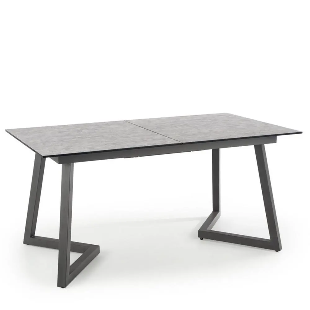 Table à manger extensible et pieds en acier gris 160-210cm
