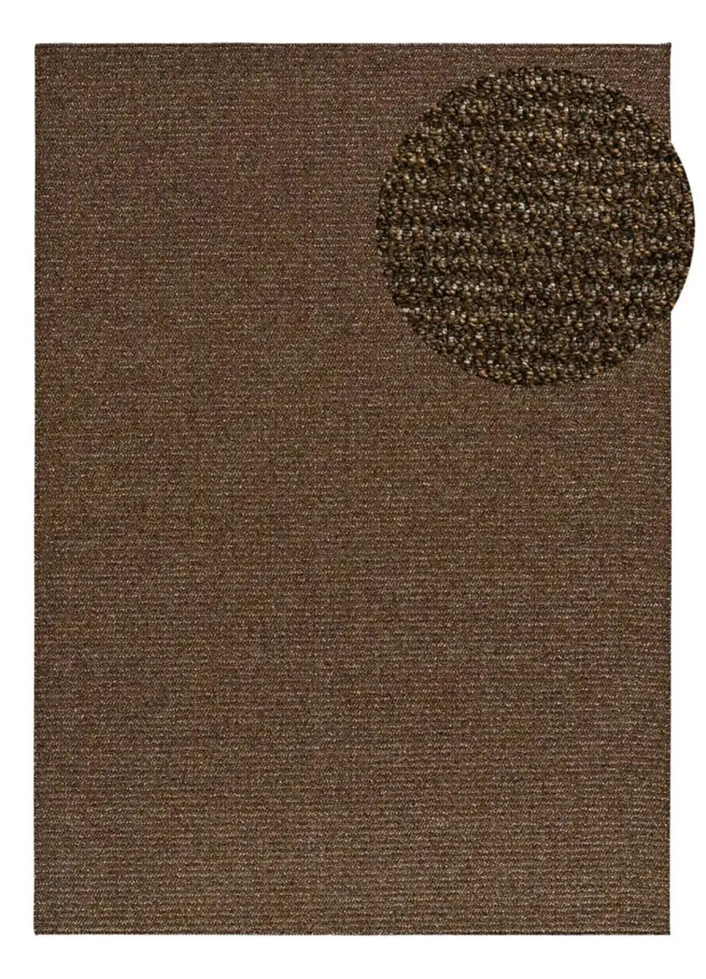 Tapis lavable uni marron bouclé 80x150 cm