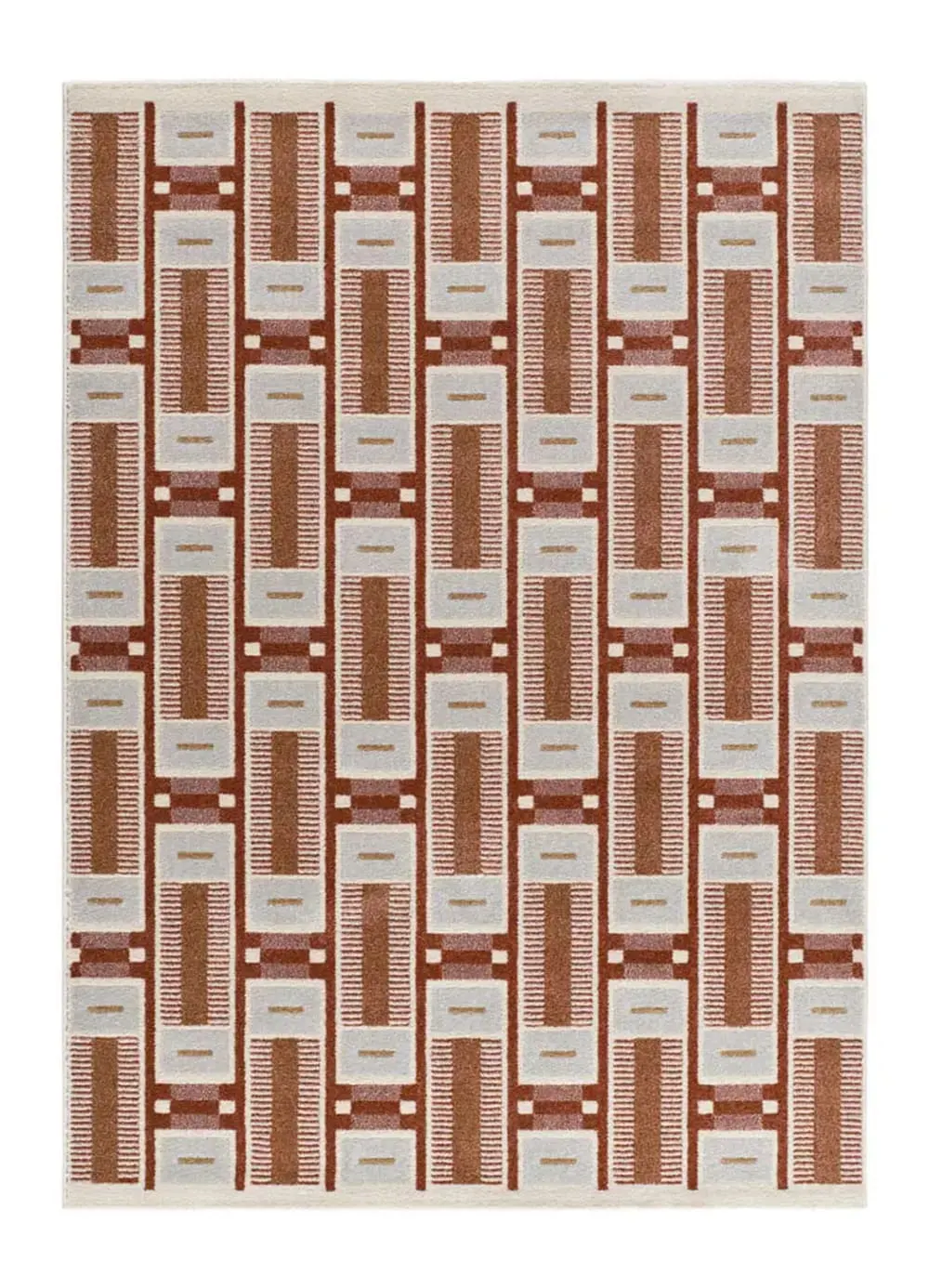 Tapis géométrique rouille 200x290 cm
