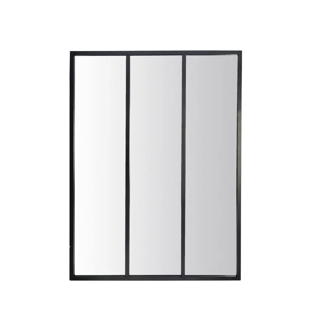 Miroir verrière en métal 90x120 cm noir