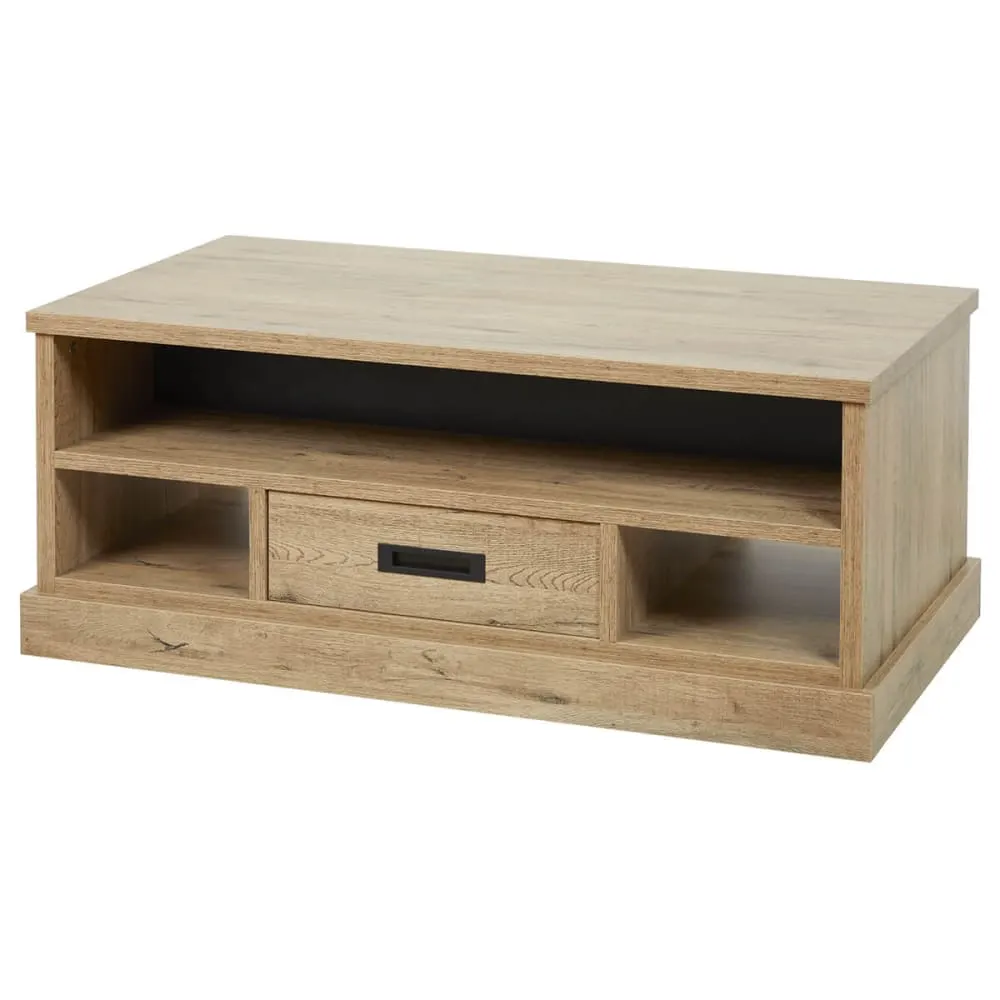 Table  basse industrielle 1 tiroir 3 niches
