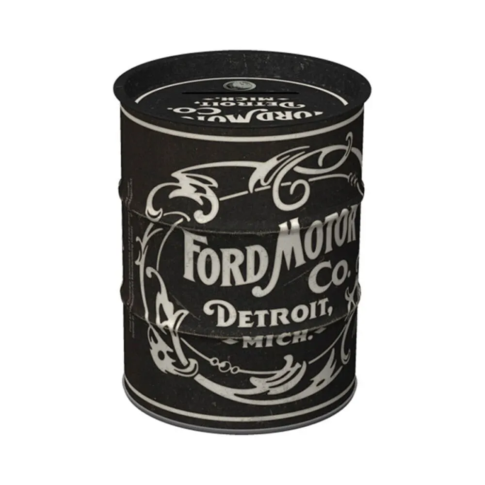 Tirelire en métal tonneau de pétrole ford vintage logo