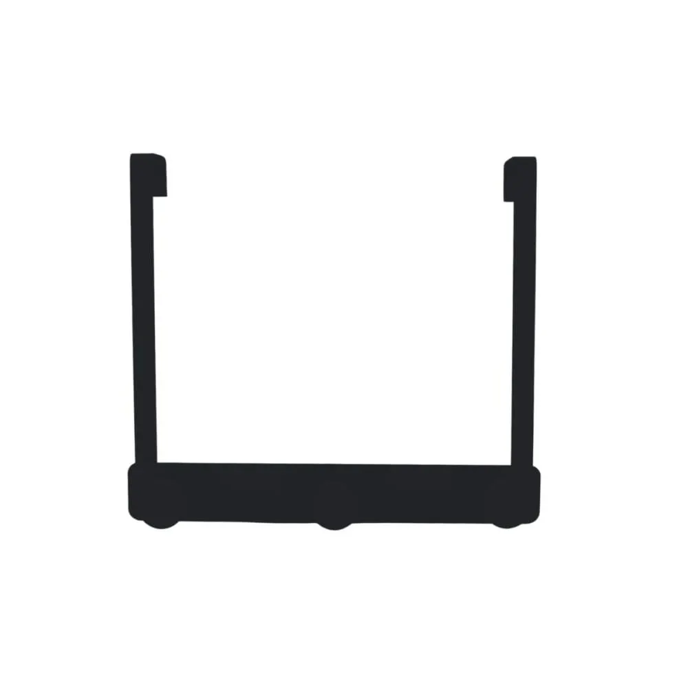Patère de porte en fer 3 noir têtes