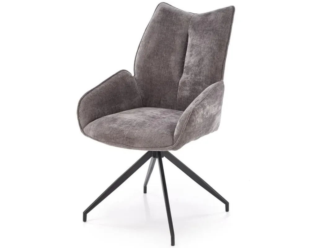Chaise en tissu de polyester grise pivotante 360°