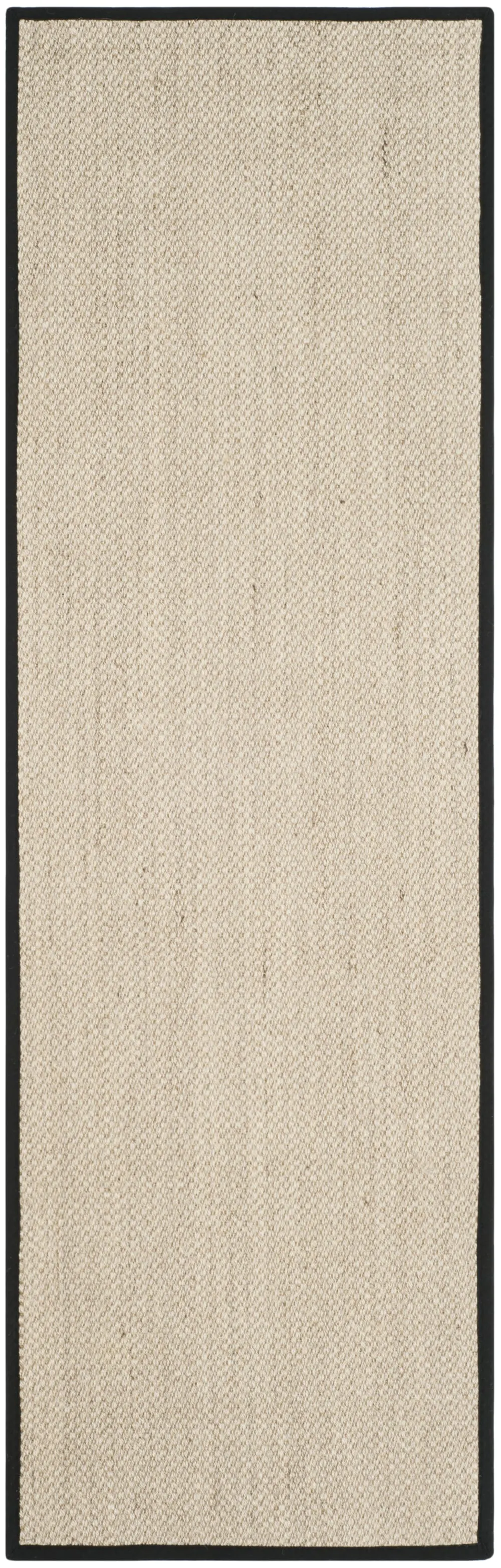 Tapis fibre naturelle cass marbre/noir 76 x 366 cm