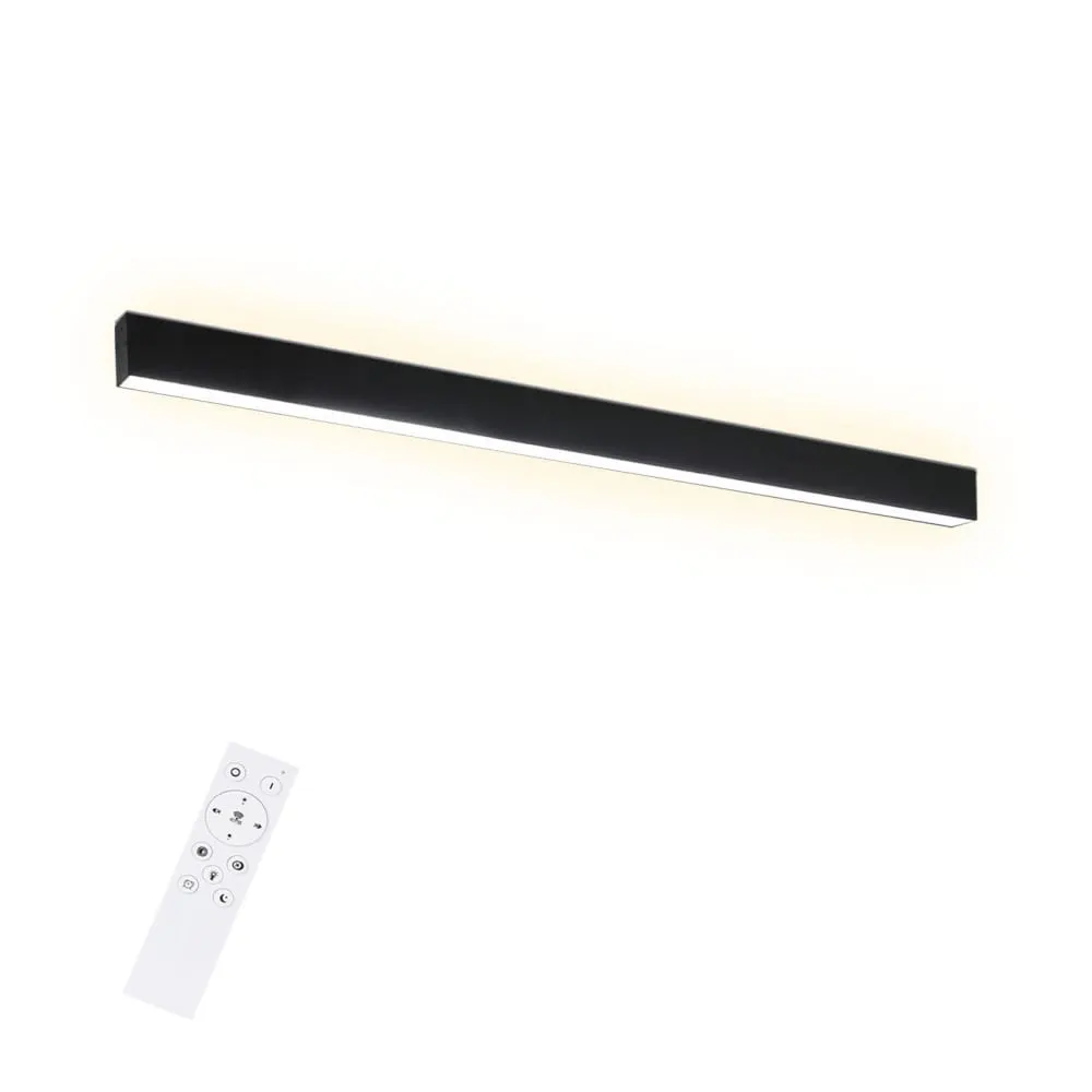 Plafonnier en aluminium noir 53.5x5.2x3.3cm led 17w