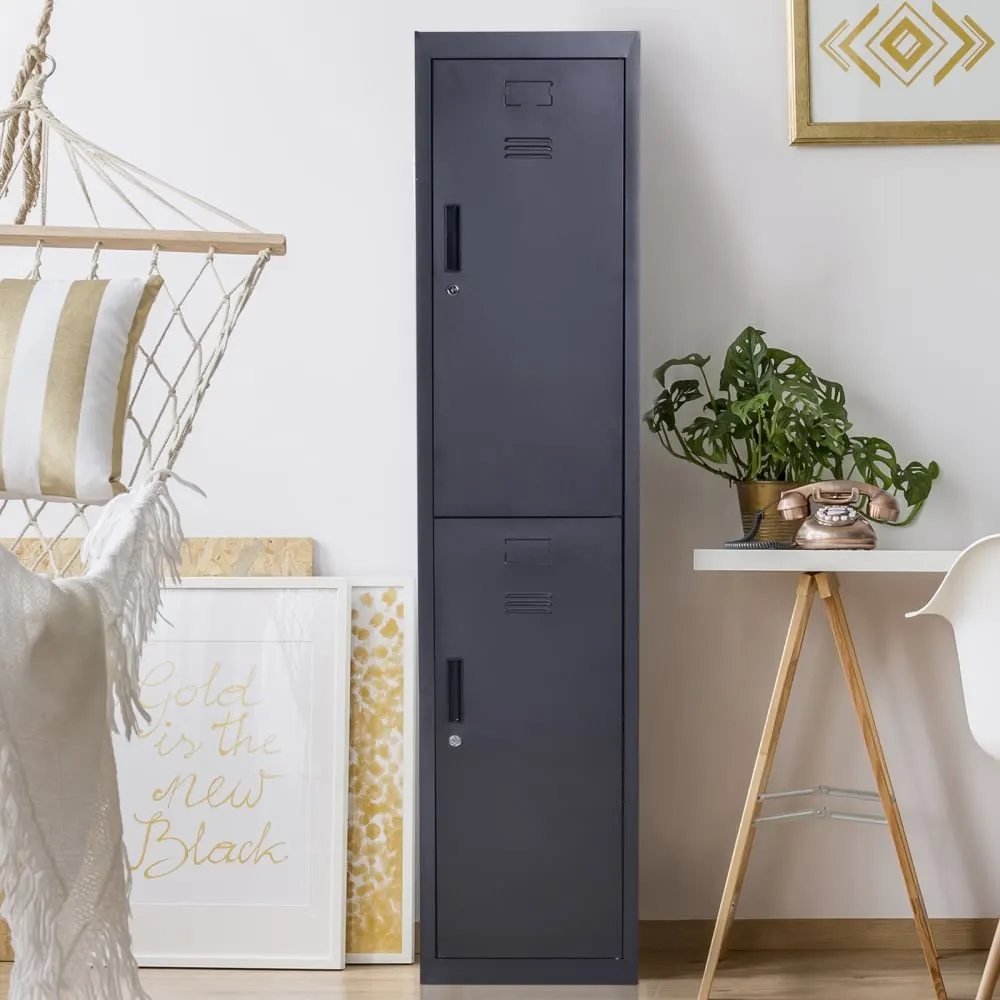 Armoire à casiers métallique verrouillable avec 2 clés acier noir
