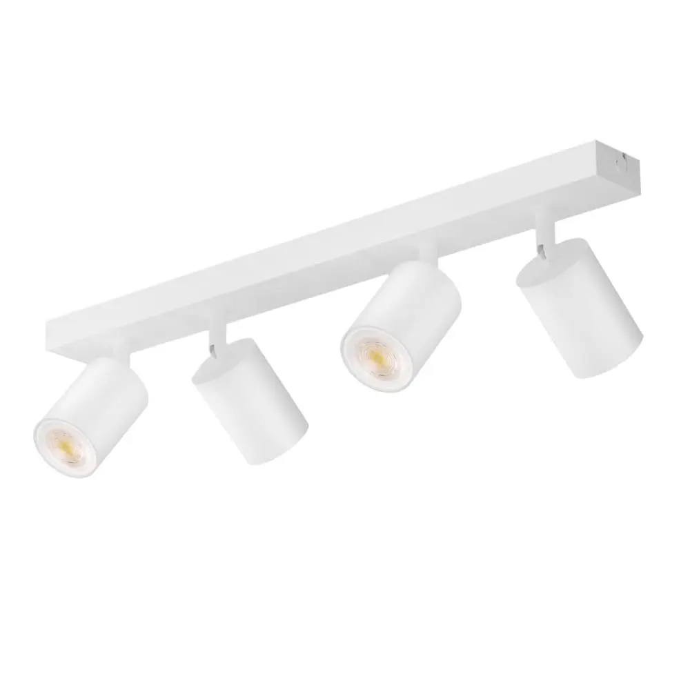 Spot de plafond en fer blanc 53.5x5.5x14cm gu10