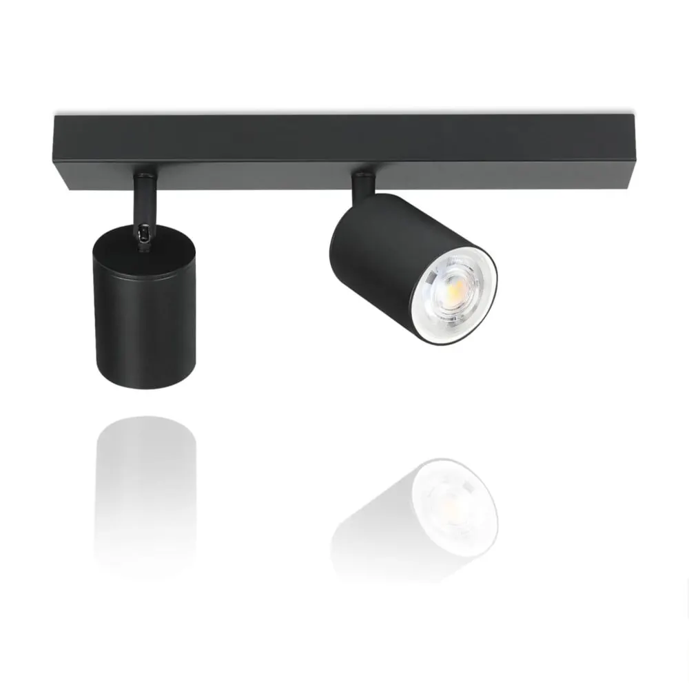 Spot de plafond en fer noir 30x5.5x14cm gu10