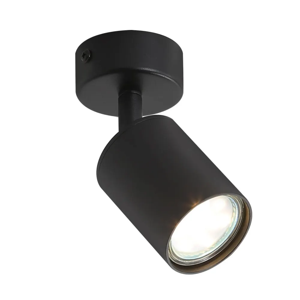 Spot de plafond en fer noir 13.7x6x5.5cm gu10