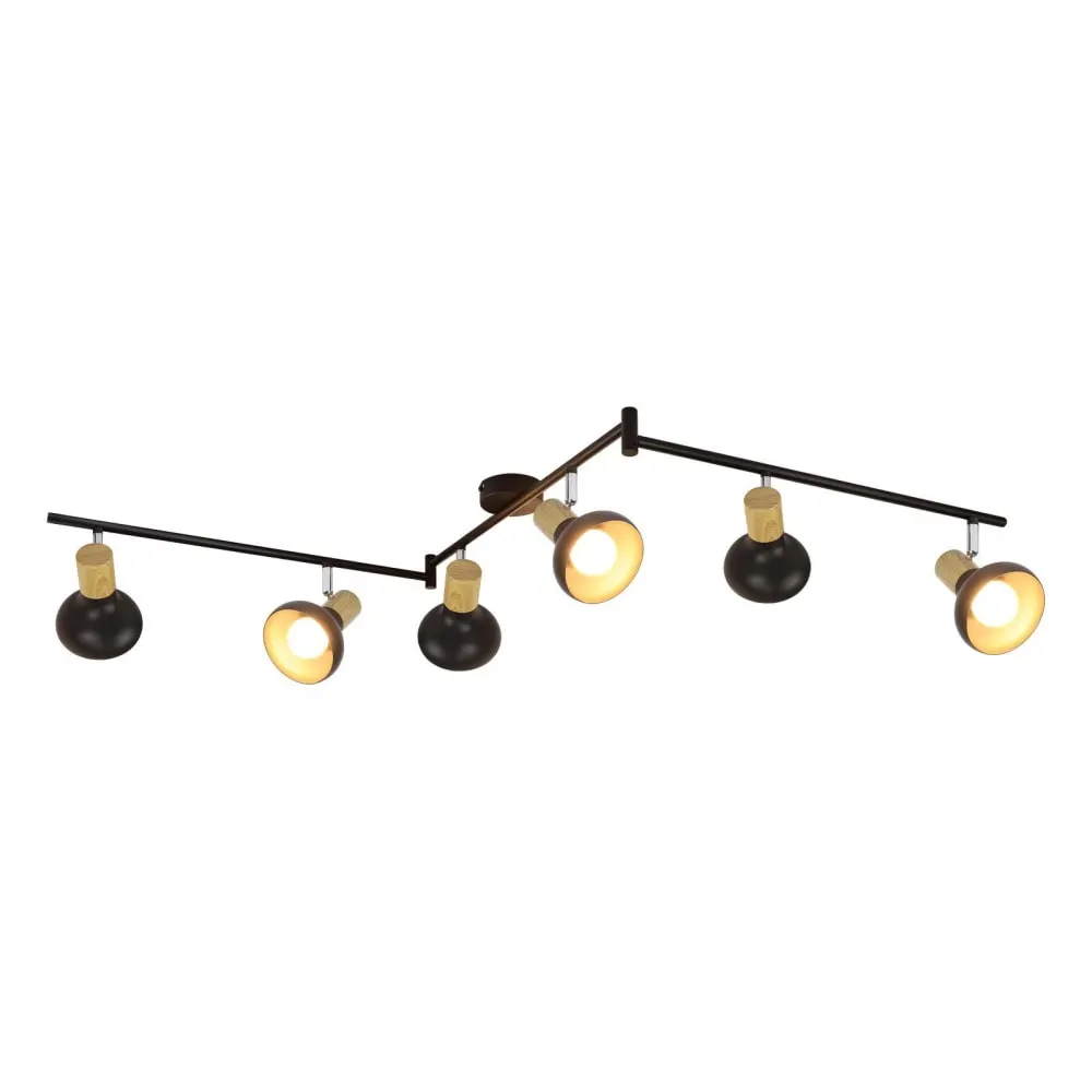 Spot de plafond en fer noir 17.5x11x150cm e14