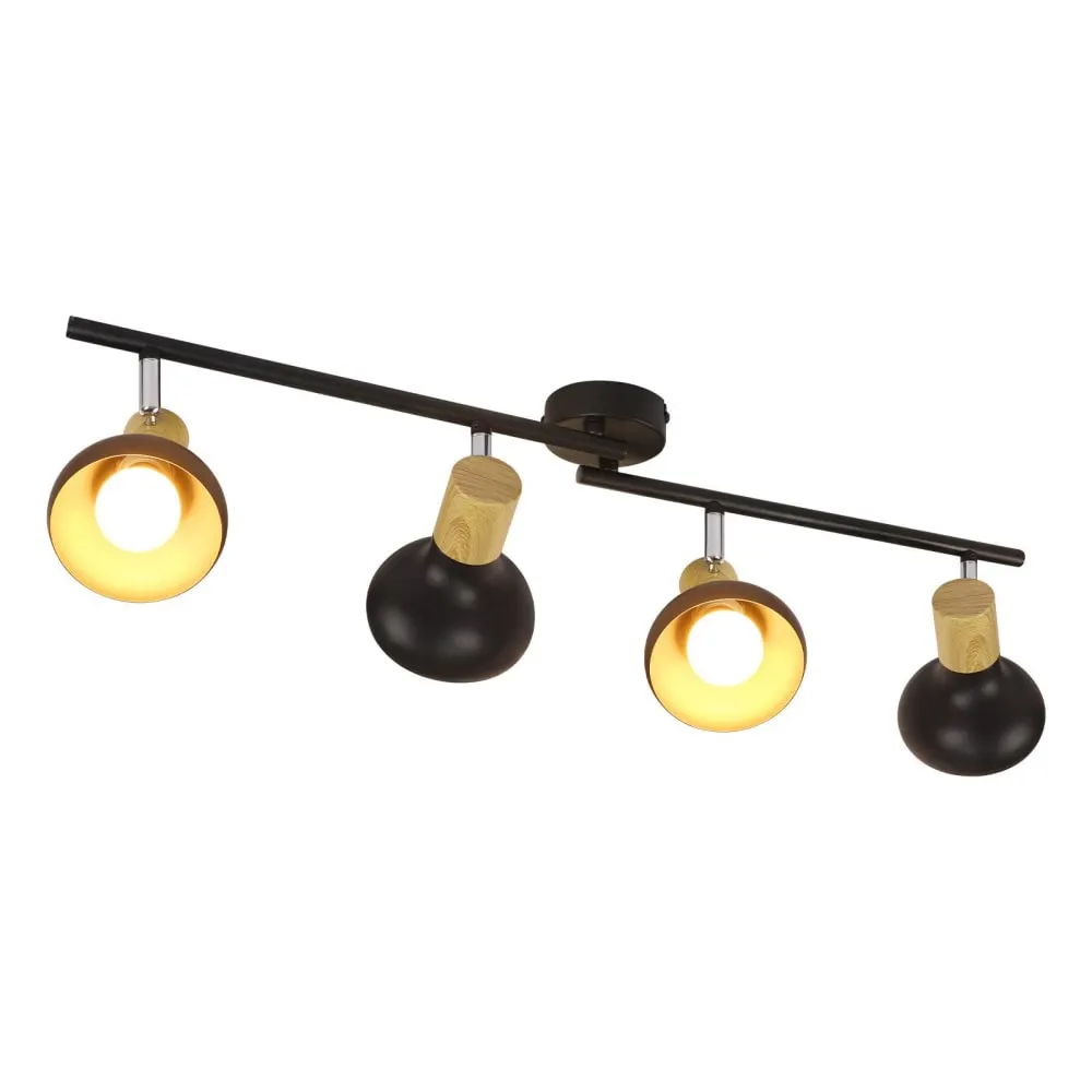 Spot de plafond en fer noir 70x11x15.5cm e14