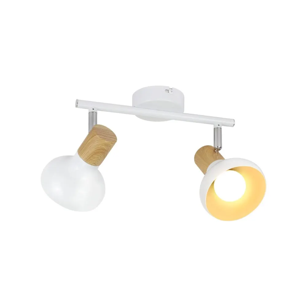 Spot de plafond en fer blanc 25.5x11x15.5cm e14