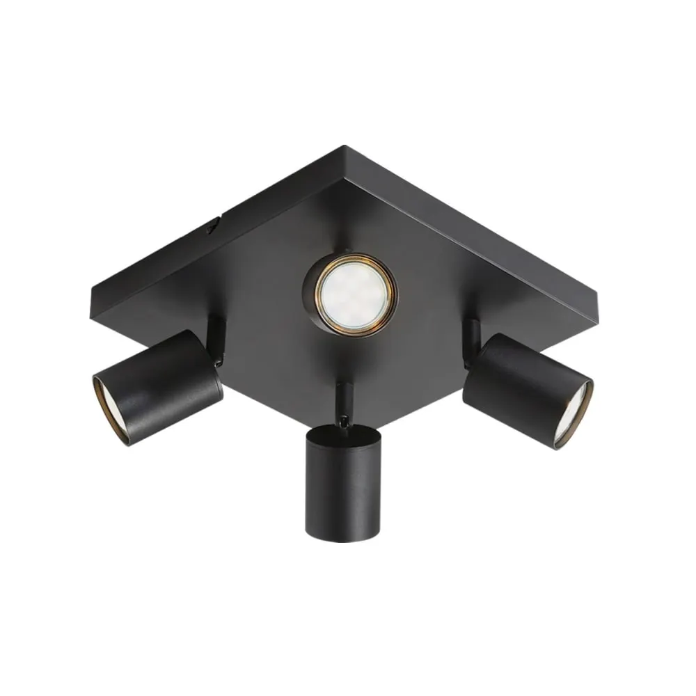 Spot de plafond en aluminium noir 25x25x14.4cm gu10