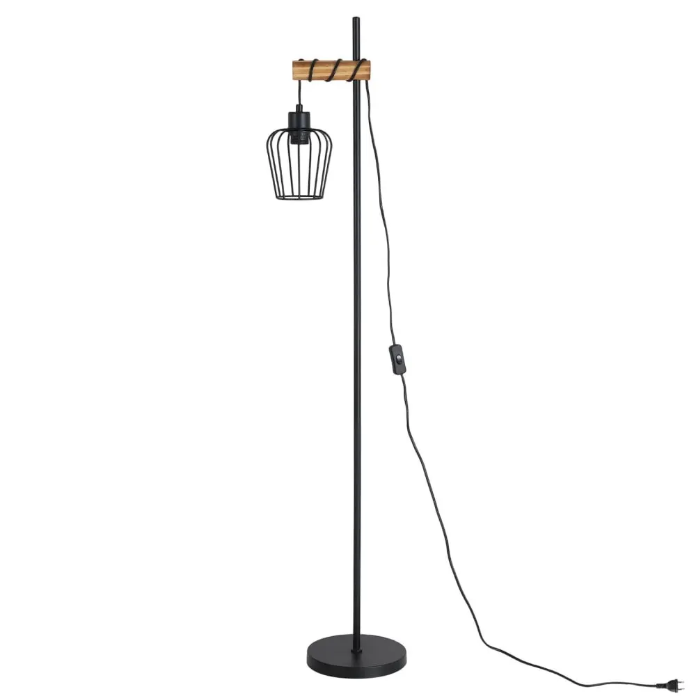 Lampadaire en fer noir 22x22x140cm e27