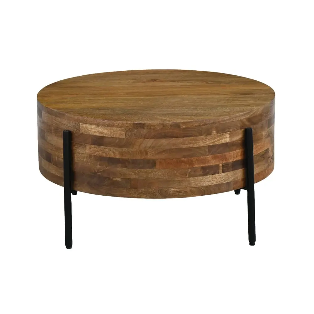 Table basse en bois massif de manguier, marron