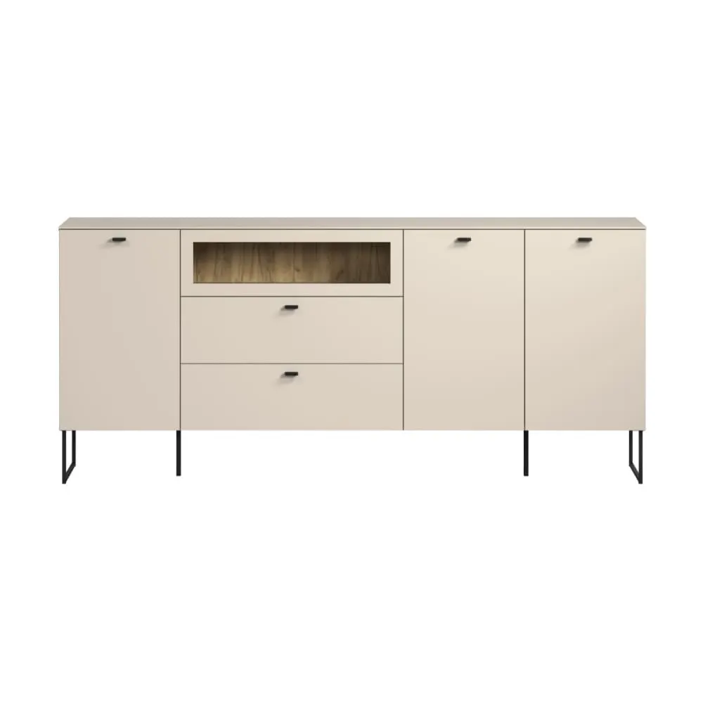Buffet 3 portes, 2 tiroirs et 1 niche l191 cm - cashmere