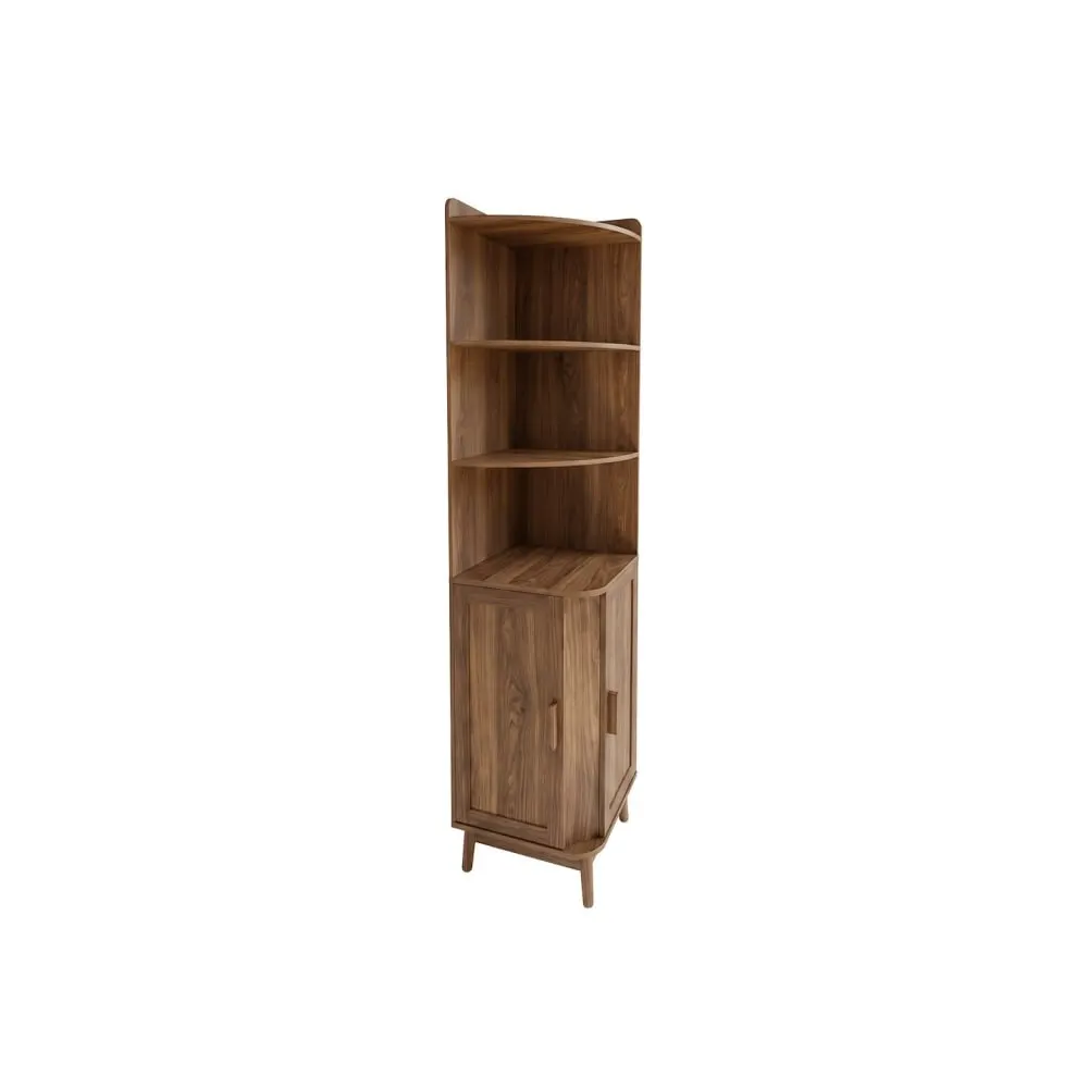 Meuble d'angle bois foncé 40 x 40 x 172 cm