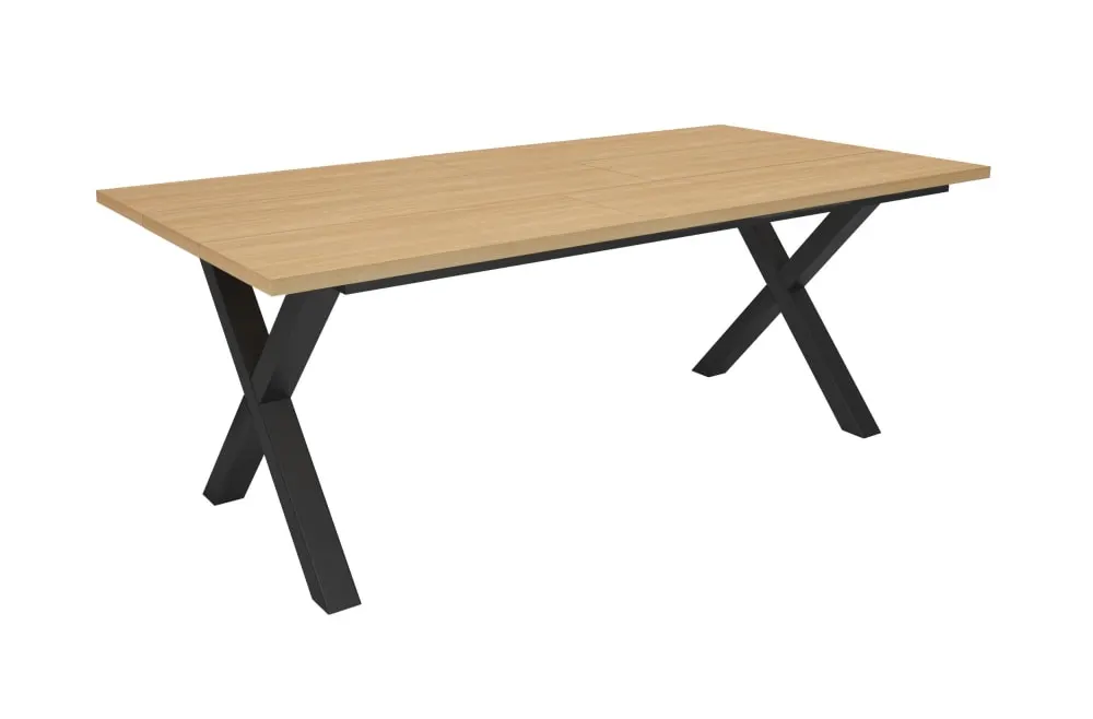 Table à manger effet bois de chêne clair 194x90x74cm