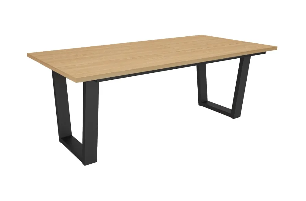 Table à manger effet bois de chêne clair 194x90x74cm