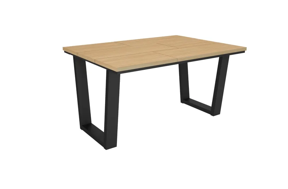 Table à manger effet bois de chêne clair 140x90x74cm